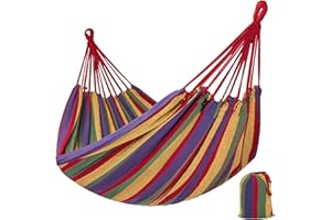 TecTake Hamaca Colgante - 200 x 150 cm - Capacidad máxima: 200 kg - con Bolsa de Transporte - Multicolor -
