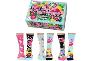 United Oddsocks GO Flamingo Boîte de 6 Oddsocks Femme 37-42 EU(UK 4-8)