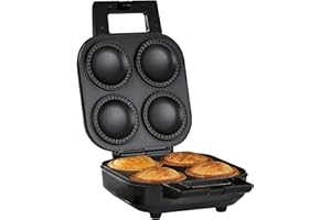 Cooks Professional Deep Fill Pie Maker with Crimping Edge & Pastry Cutter | 4-Pie Capacity | Perfect for Savory, Fruit, Meat, & Vegetable Homemade Pies | Non-Stick Plates for Easy Use & Cleanup