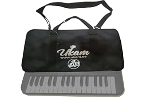 Funda UKAM sin acolchar con bolso para mini-teclados 32 notas,Compatible con: Casio SA46/SA47,SA-50/SA-51, OQAN QKB32 y KURZWEIL KP10.Medidas: 47x25x7cm, Fabricado en España (Con Bandolera).