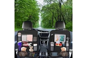 NIKSULTANT 2 Pcs Car Organiser Back Seat Car Organiser Back Seat for Kids Car Seat with Touch Tablet Holder Car Back Seat Storage Bag Car Back Seat Protectors for Bottles Books Food Toy Storage Car Accessories