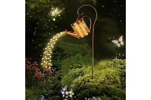 Tremdwoto Watering Can Solar Lights Outdoor Garden,90 LED Garden Ornaments Outdoor Light IP65 Waterproof Large Retro Metal Fairy Lights with Bracket for Patio Yard Pathway