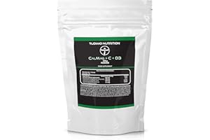 TUDIMO Calcio Magnesio Vitamina D y Vitamina C - 200g Bebida en Polvo - Cucharada con 400mg Gluconato de Cal, 200mg Carbonato de Mag, 500mg Ácido L Ascórbico (Vit C), 25mcg Colecalciferol (Vit D3)