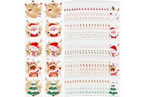 KUFAERBEAM 100 Pezzi Sacchetti Regalo Natale, Sacchetti per dolci in cellophane autoadesivi per Feste Stoccaggio Biscotti Caramelle Cioccolato，per bomboniere di Natale (XmasA)