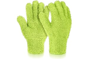 Ymapinc Plant Dusting Gloves, Microfiber Gloves for Plant Dusting, Reusable Dust Mitt for House Use, Kitchen Indoor Glove for Desk, Light, Window Blind, Car Screen Wash
