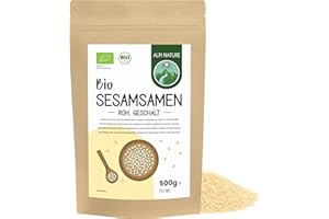 Alpi Nature Semi di Sesamo BIO Sbucciati 500g, bio Semi di Sesamo Bianco Sbucciati, Senza Glutine
