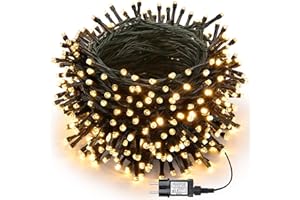 Joomer Luces de Navidad Exterior Enchufe, 40M 400LED Luces Arbol Navidad, 8 Modos LED Guirnalda Exterior Navideñas Impermeable Timer para Festivales Fiestas Jardines Patio(Blanco Cálido)