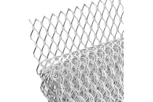 AggAuto 100×33cm Silver Racing Grille, Hexagonal Size 11×25mm, Aluminum Alloy Stretched Grille, Universal Fit Automobile Radiator Grille