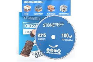 STONE REEF Brzeszczot do piły 315 x 30 – brzeszczot do piły tarczowej [w zestawie adapter do otworu 20 i 16 mm], kompatybilny ze szlifierką kątową firmy Bosch, Makita itd. – brzeszczot do piły tarczowej nadaje