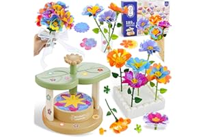 PATEMZON Blumenpresse Kinder, DIY Blumen Bastelset, Blumen Bastelset mit Blumenständer, Vase, Aufkleber, Geschenkpapier, Blumengarten Spielzeug, Basteln Geschenke für Mädchen ab 3 4 5