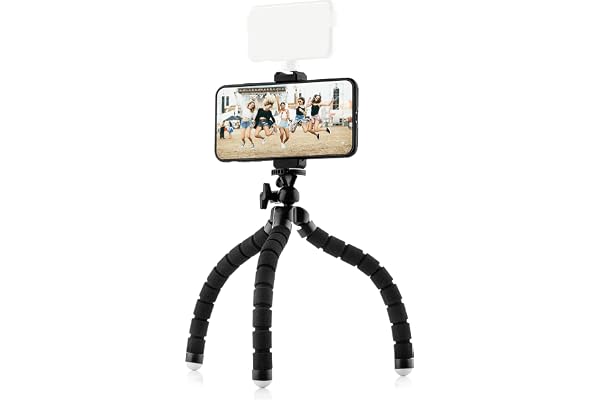 Octopus resestativ, flexibelt stativ med mobiltelefonhållare för iPhone, Android-telefon, kamera och GoPro