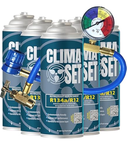 ClimaSet 3in1 R1234yf vervangend gas voor koelmiddel - koelmiddel airconditioning auto met kit en olie voor airconditioning - gasfles 2x235 g - ECO
