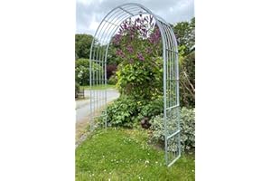 KUHEIGA Verzinkter Rosenbogen Metall, B:170cm / H:248cm, Rankbogen Zink, Metall-Bogen