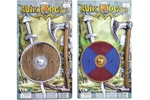 Bristol Novelty Ensemble épée, bouclier et hache de Viking, Unisex Adult, BA404, Multi-colour, taille unique Halloween