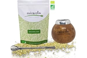 MI MATÉ Kit maté yerba complet BIO Argentin - coffret cadeau original avec une bombilla, calebasse, 250 g de yerba naturel - idéal pack pour une dégustation de qualité de la boisson d'infusion MATE