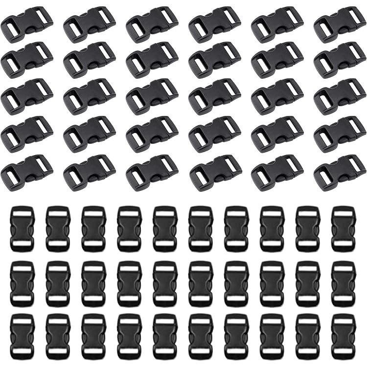 Lot De 50 Boucles Latérales En Plastique 3/8" - Pour Paracorde, Colliers Chiens, Sacs, Bushcraft