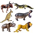 6 Jumbo Size Realistic Animal Toys Set | 15cm Soft, Printed, Non-Toxic Animals for Kids | Durable Educational Playset | Perfect Gift for Imaginative Learning