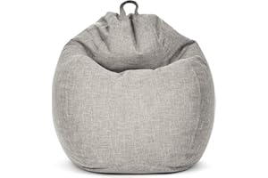 Green Bean© poltrona a sacco da interni 200 litri imbottitura perle EPS accogliente, e lavabile – Tessuto da interno Cuscino a terra Cuscino per sdraiarsi sedersi Poltrona lounge Grigio Argento