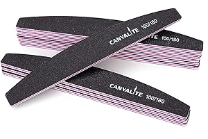CANVALITE 10 PCS Professional Nail Files Double Sided Emery Board Nail Files 100/180 Grit Manicure Pedicure Tool