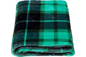 SOCHOW Tartan Coperta Pile Matrimoniale 150 x 200 cm, Plaid Divano Super Morbido, Coperta Flanella Letto Matrimoniale Verde