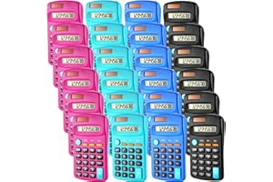 KANAYU 24 Stück Grundrechner für Studenten, kleine Taschenrechner im Taschenformat, Mini-Taschenrechner, Dual-Power-Hand-Taschenrechner, 8-stelliges Display, Desktop-Taschenrechner für Schule, Schreibtisch,