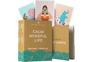 Breathe Play Love Mindfulness Wellbeing Gift Box—33 Mindfulness Challenge Cards With Pocket Journal—Fun & Arty Mindfulness Gifts For Women—Thoughtful Stocking Filler or Secret Santa Gift