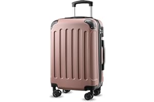 YOETEY Valigia Cabina con Ruote, Guscio Rigido in ABS, Trolley con Lucchetto TSA, Oro Rosa, 57x37x23 cm