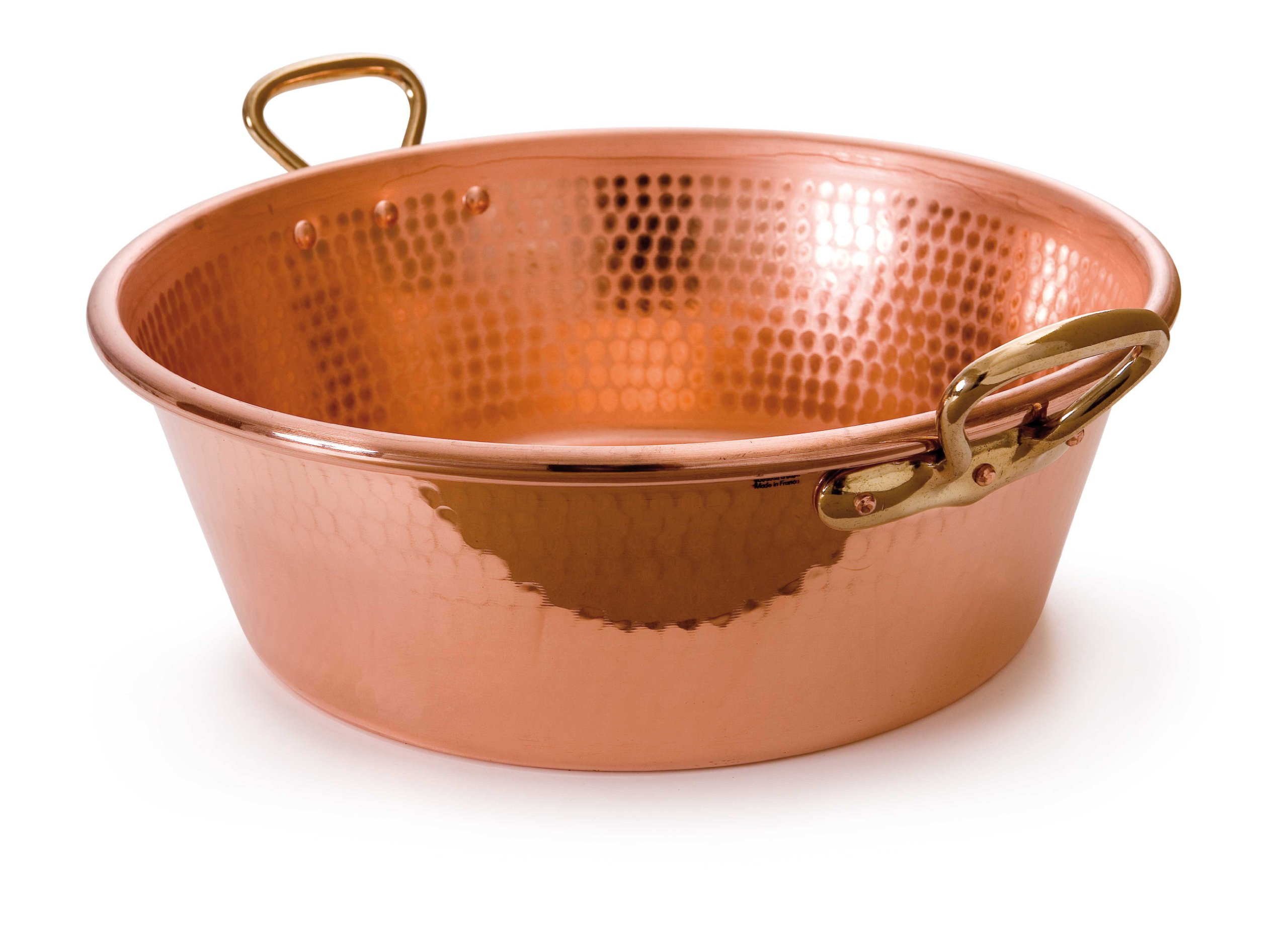 Mauviel 36 x 12 cm/10l M'Passion Copper Jam Pan with Hammered Finish and Bronze Handles