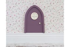 TinyFoxes Violette Elfentür fürs Kinderzimmer mit Leuchteffekt im Türfenster - Zauberhafte Wanddekoration - von Kristin Franke