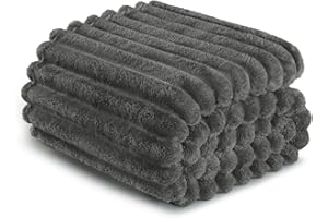 Exclusivo Mezcla Kuscheldecke Flauschig Fleecedecke Flanell Decke, Leichte und Warme Sofadecke Couchdecke für Ganzjahreszeit, 150 x 200 cm Dunkelgrau