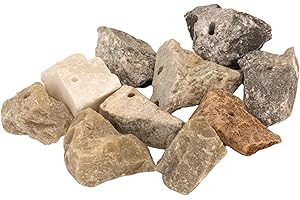 artdee® Speckstein Amulettsteine mit Loch (10 Stück) – handgefertigter Halsschmuck Schmuckanhänger aus Speckstein Rohling selbst gestalten Amulettsteine selbst machen Specksteine