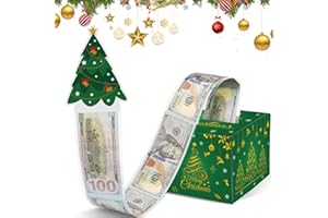 ‎WENMTHG WenmthG Lustige Geldgeschenk Weihnachten, DIY Überraschungsbox, Spardose für Bargeld Geschenk Ziehen, Geschenkbox für Mann Frau Freund Familie - Weihnachtsbaum