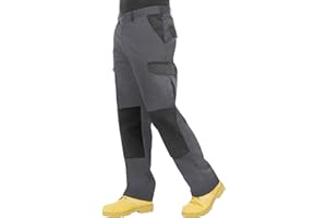 ProLuxe Pantaloni da Lavoro da Uomo, Resistenti, Modello Cargo, con Tasche Imbottite sulle Ginocchia e Cuciture rinforzate