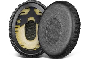 SOULWIT Cuscinetti Auricolari di Ricambio Professionali per Bose QuietComfort 3 (QC3) e OE1 On-Ear, Cuscinetti Auricolari con Pelle Più Morbida, Schiuma Isolamento Rumore, Spessore Aggiunto - Nero