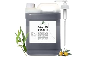 B.O.T COSMETIC & WELLNESS Mydło Ręcznie Robione Ekologiczne Czarny Afrykańskie do Dozownika Mydło Aleppo Oryginalne 100% Naturalne Ciało Twarz Ręce Szampon Odzież Dom Makijaż Domowy Golenie Trądzik (5000 ml)