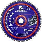 Circular Saw Disc for Metal 254MM - BRSCHNITT 1 Piece TCT Tungsten Carbide Tipped for Iron, Iron Tube, Ferrous Metals 50T Hol