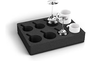 Siegvoll Foam Cup Holder (Without Cup) for Motorhomes, Caravans, Boats, Camping Tableware Storage for 8 Cups (Compatible with More Sizes)
