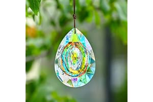 HDCRYSTALGIFTS 1 lampe colorée prismes pièces lustre cristal verre suspendu Longan Drops Pendentifs 76 mm