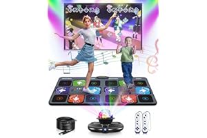 Acelufly Tappetino da Ballo per TV con Fotocamera HD, Tappetino da Ballo Doppio con Controller Wireless, Tappetino da Ballo Fitness Antiscivolo per Bambini Adulti, Regalo per Ragazze Ragazzi (Nero)
