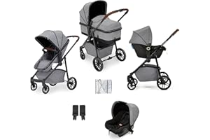 Ickle Bubba Zira 3-in-1 Travel System with Astral Car Seat - Black/Space Grey/Tan