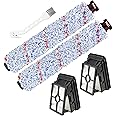 2 PCS Multi-Surface Brush Rolls 1868 + 2 PCS Vacuum Filters 1866 Replacement for Bissell CrossWave Vacuum Cleaner, Compare to Part 1608683& 160-8683, 1608684