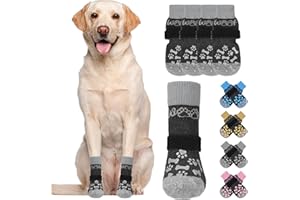 KOOLTAIL Dog Socks for Hot/Cold Pavement to Prevent Licking Paws,Dog Boots&Paw Protector for Hardwood Floors Anti Slip,Traction Control No Twist Grip Booties for Small Medium Large Senior Dogs S