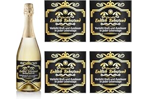 GENZYRE 4 Stück Flaschenetikett Ruhestand Geschenk Rentner Deko Witzige Ruhestandsgeschenke Lustige Rentnerin Pension Rente Deko Renteneintritt Rentner Geschenk Frau Mann Männer Frauen Retirement Gift