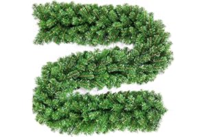 DATEFUN Green Christmas Garland 2.7 m - Artificial Fir Garland for Indoor and Outdoor Use - 270 Tips - Christmas Decoration for Fireplace, Stairs and More