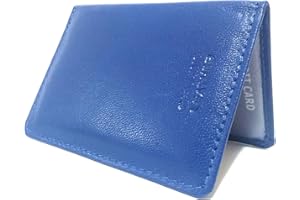 AKSHIDE® Soft Nappa Leather Bus Holder,Train Pass,Driving Licence Holder,Oyster Card Holder (Blue)