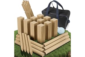 BuzzoXerex Wikingerspiel Holz Outdoor, Wikinger Wurfspiel XXL mit Tragetasche für Kinder und Erwachsene für Draußen Garten, Rasen, Camping, Strand