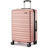 Amazon Basics Medium Hard Case - ABS Expandable Travel Luggage with 4 Swivel Double Wheels - Scratch Resistant and Lightweigh