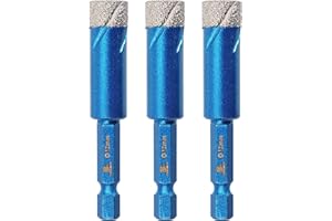 Punte Trapano Diamantate 12mm - BRSCHNITT foretto diamantato per Gres Porcellanato Piastrelle Ceramica granito Marmo(3 pezzi).