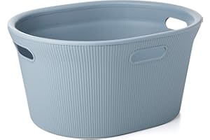 Tatay Cesto de Ropa Baobab, 35 L de Capacidad, de Polipropileno, Libre de BPA, 3 Asas, Color Azul (Mist), Medidas 52 x 42.5 x 26.5 cm
