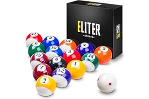 ‎ELITER SPORTS ELITER SPORTS Kompletter Satz Billardkugeln aus reinem Phenolharz - 16 offizielle Billardkugeln Größe 57,2mm für Wettkampf und Freizeit